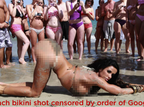 GOOGLE CENSORED KATIE PRICE BEACH BIKINI