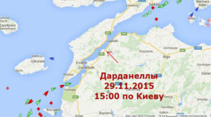 Russian ships in a holding pattern in the Mediterranean and Caspian Sea after being denied entry through the Dardanelles.
