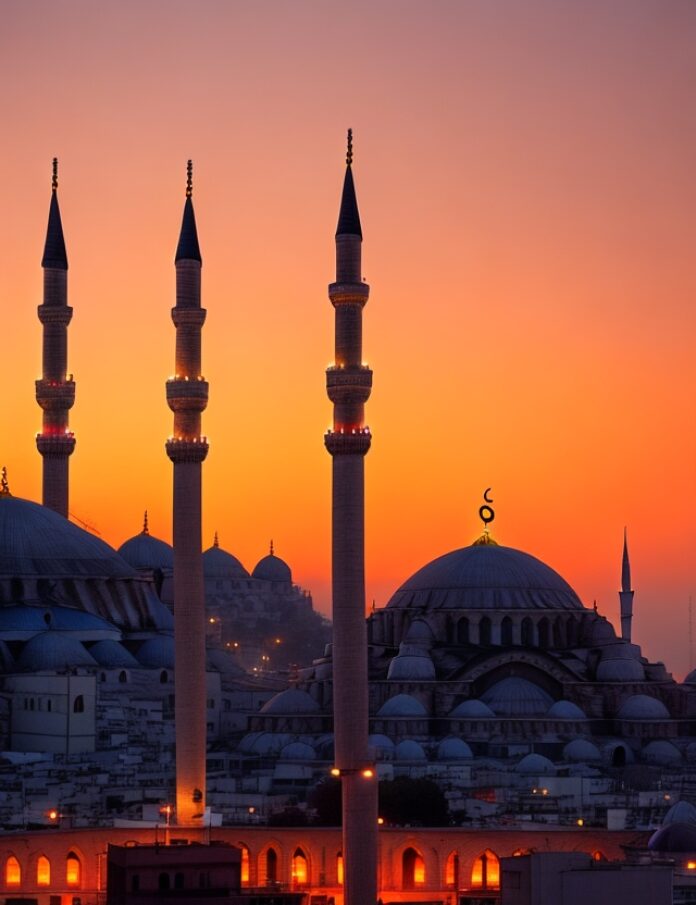 DreamShaper_v5_Istanbul_mosque_in_sunset_0