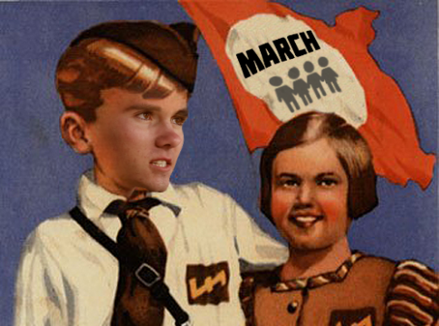 Jugend youth protest to take away freedom