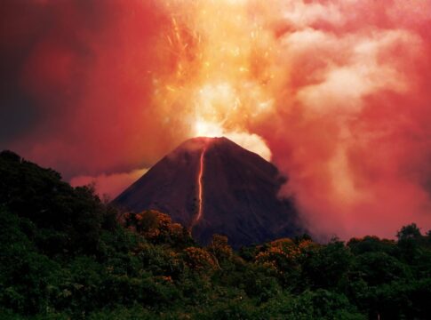 erupting volcano