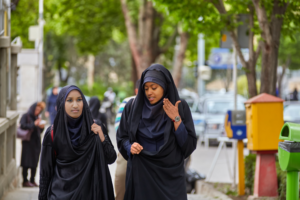 Malia and Sasha Obama in Isfahan, Iran