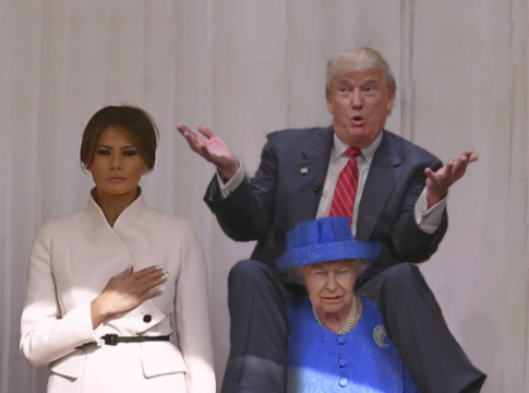 Trump Queen Piggyback rude to the queen