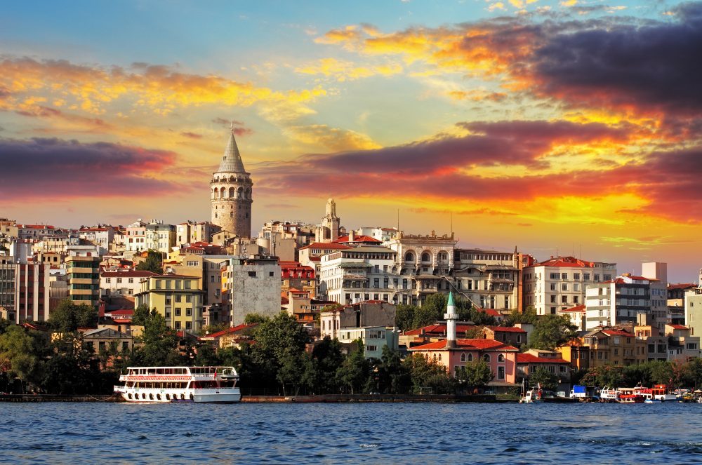 Istanbul at sunset - Galata district, Turkey