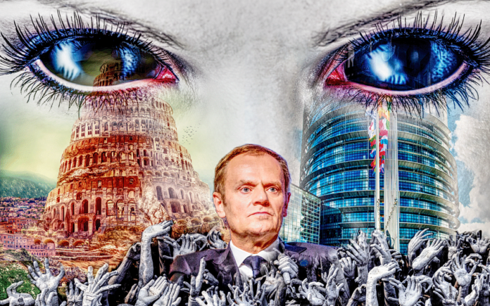 donald tusk european union hell tower of babel strasbourg eu parliament brexit