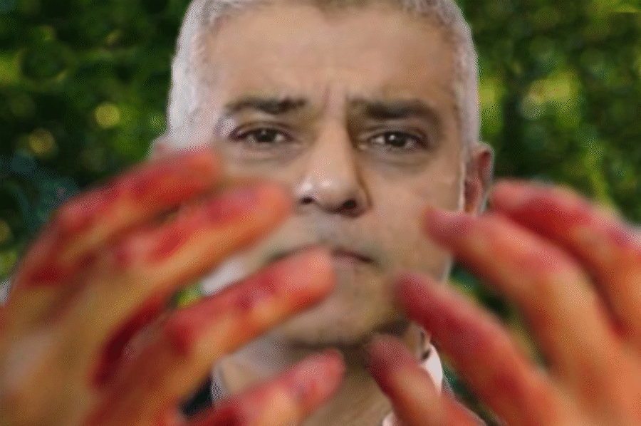 Sadqi Khan London Mayor - blood on hands