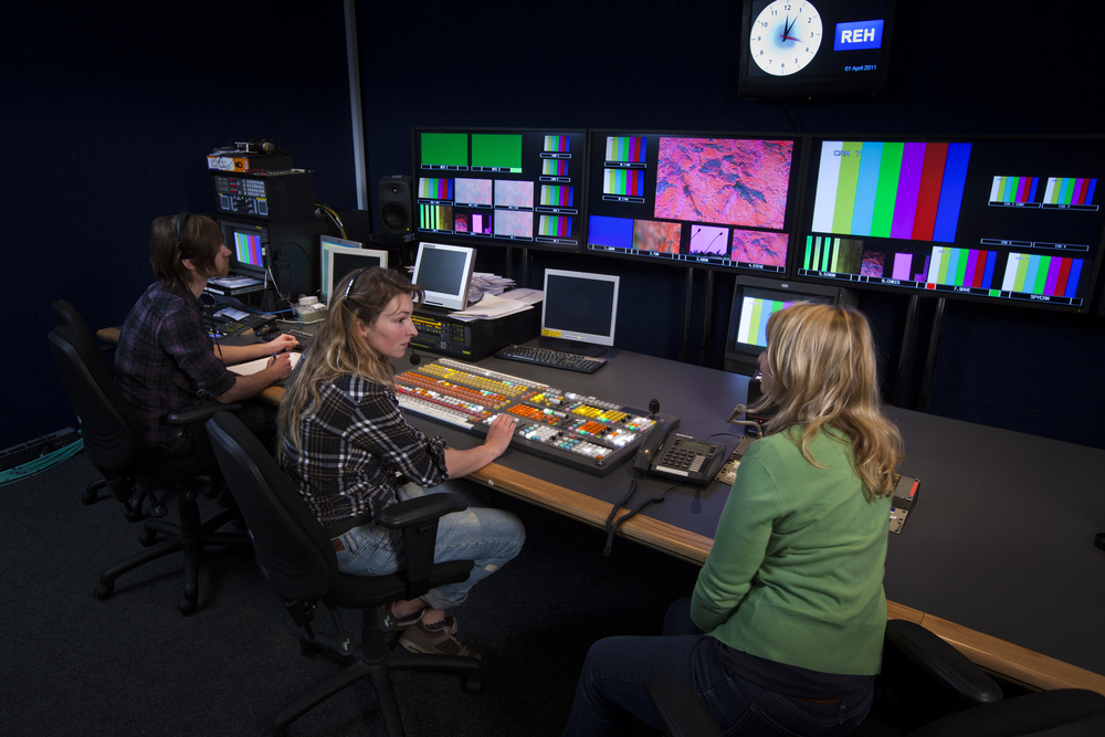 Crew in TV Broadcast Gallery