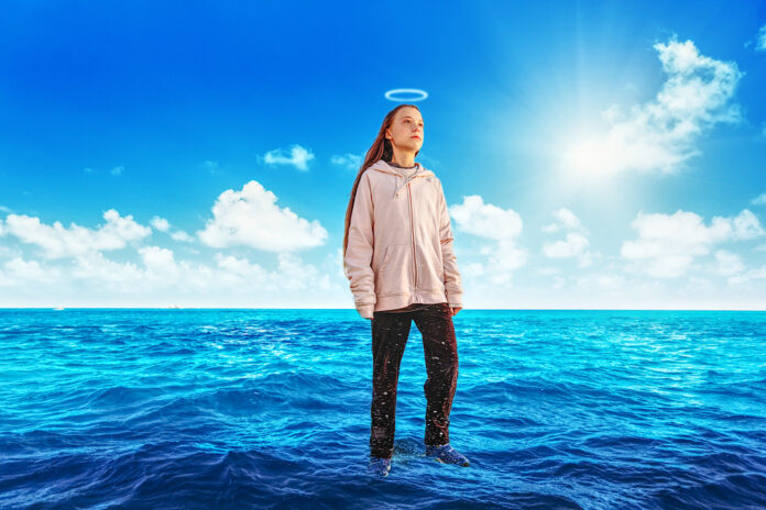 Greta Thunberg walking across Atlantic Ocean