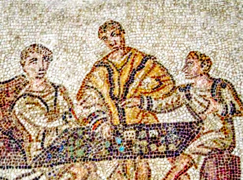 gambling in ancient rome mosaic