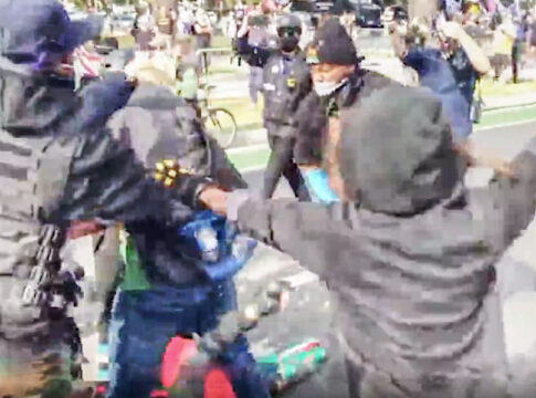 domestic terrorist group antifa swarm attack trump supporter