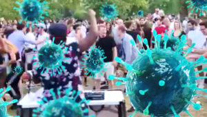 virus enjoys end of lockdown party