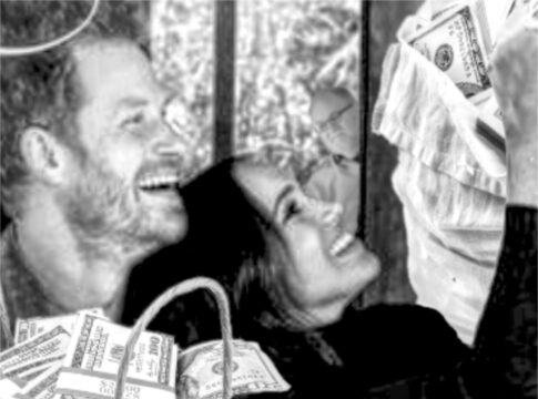 meghan harry money bags