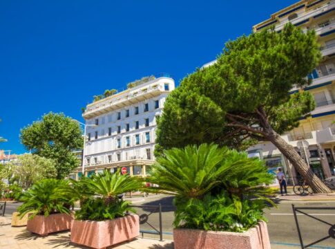 Street in Cannes city center, France, Europe.
