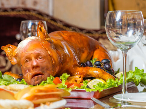 boris johnson roasted piglet