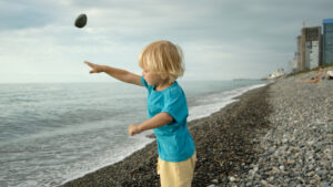 British Army throw stones