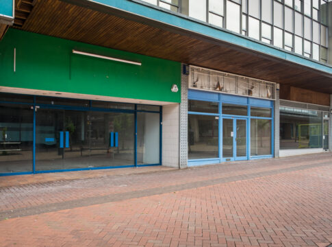 Empty shops in an abandoned high street