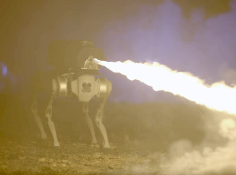 flamethrower robot dog
