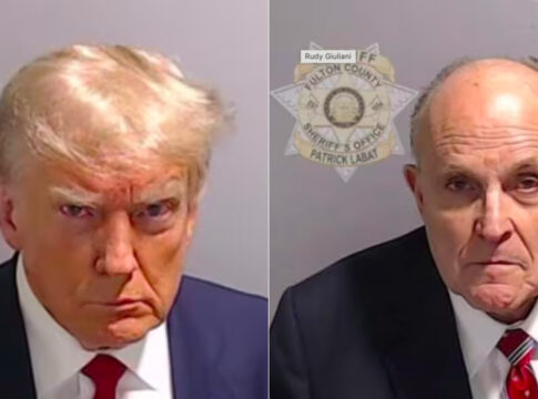 republican politics banned - trump-giuliani mugshot criminalised