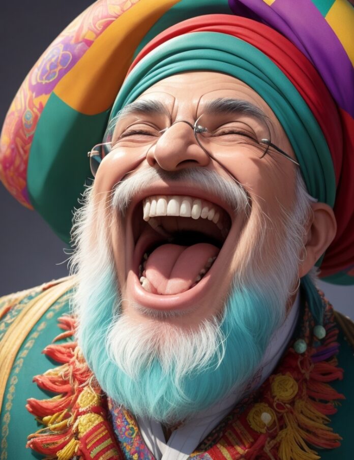 Iranian cleric laughing