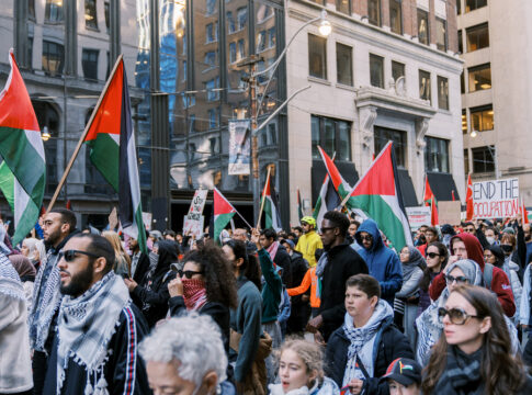 enemies of western civilisation leftists and Hamas sympathisers protest