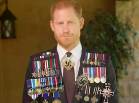 prince harry making statement medals