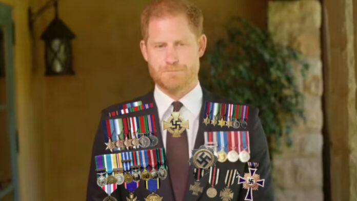 prince harry making statement medals
