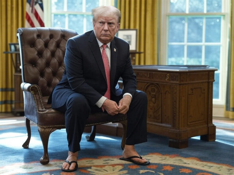 Trump: “Don’t call me a flip-flopper. I don’t wear flip-flops!”