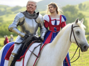 trump knight in shining armour and princess putin sanctions on russia