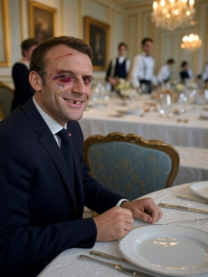 President Emmanuele Macron dinner alone