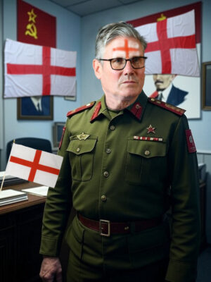 comrade starmer st george flags Starmer's office
