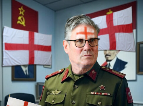 comrade starmer st george flags Starmer's office