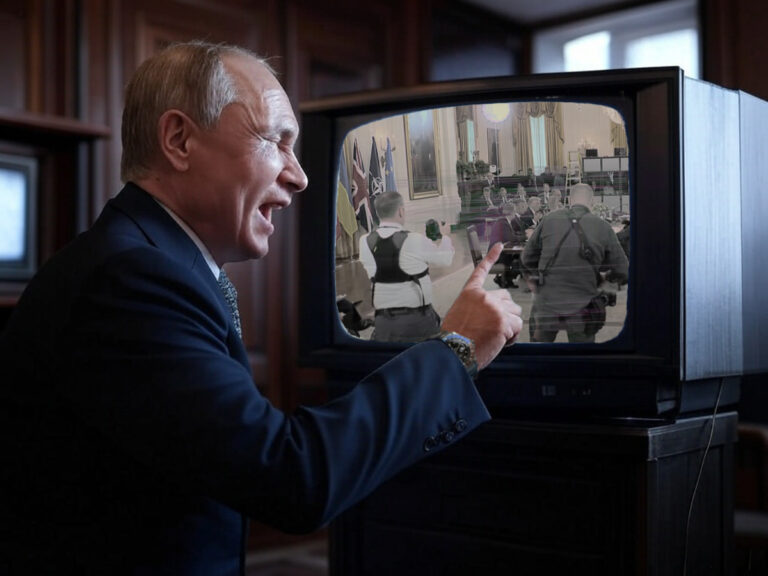 Putin Laughing at Back Slapping Weak Western Idiots