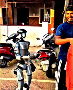 indian begging robot