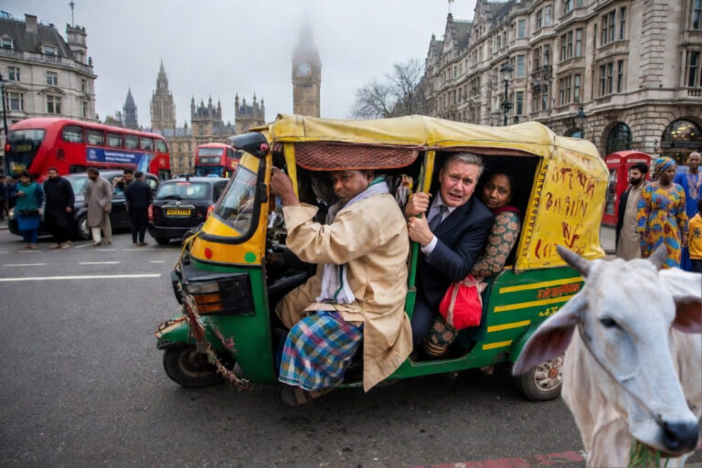 Starmer’s Rickshaw Crashes On Way to PMQs