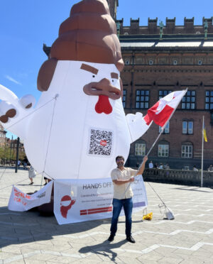 Taran at the Hands Off Greenland rally in Copenhagen The Daily Squib