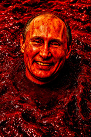 vladimir putin the butcher of russia nato blood